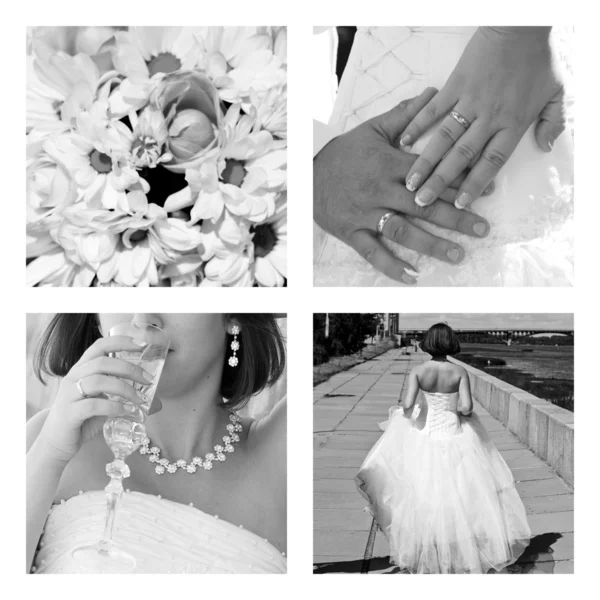 Beautiful Bride White Wedding Dress Summer — Stock Photo, Image