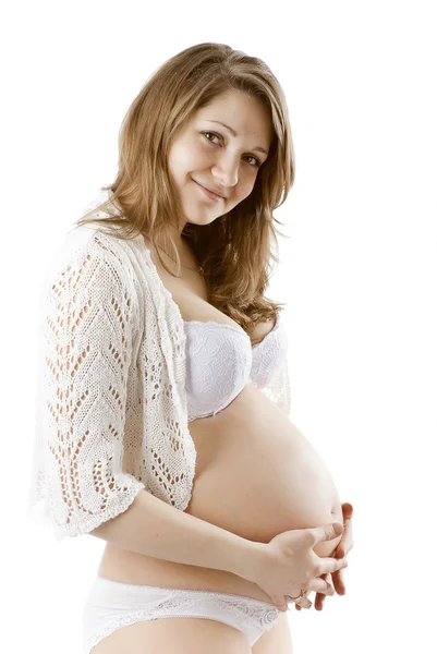 Довольно счастливая беременность — стоковое фото
