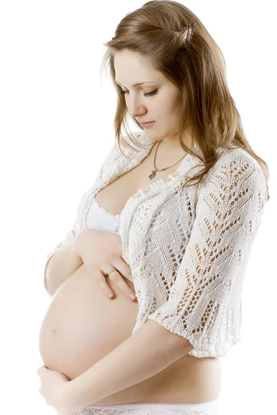 Vrij gelukkig zwangere — Stockfoto
