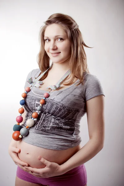 Grappige zwangere vrouw — Stockfoto