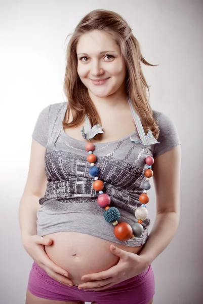 Vicces a terhes nő — Stock Fotó