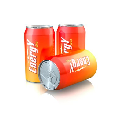 3d illustration of Aluminum Energy Drink Cans clipart