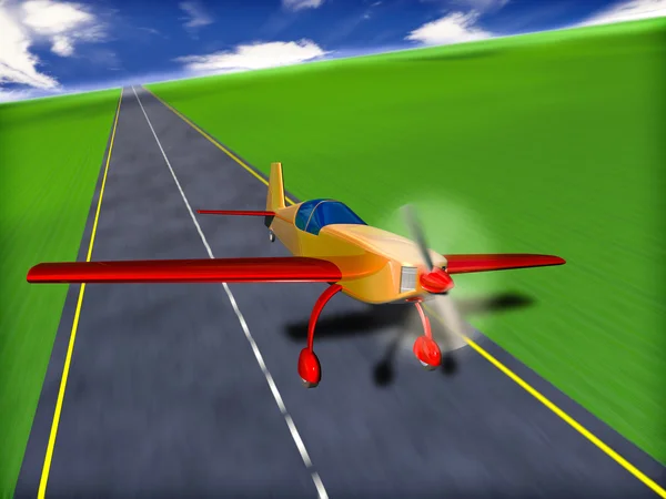 Ilustracja Sportu Samolotu Pasie Startowym — Zdjęcie stockowe