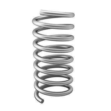 3d render of chrome spring on white clipart