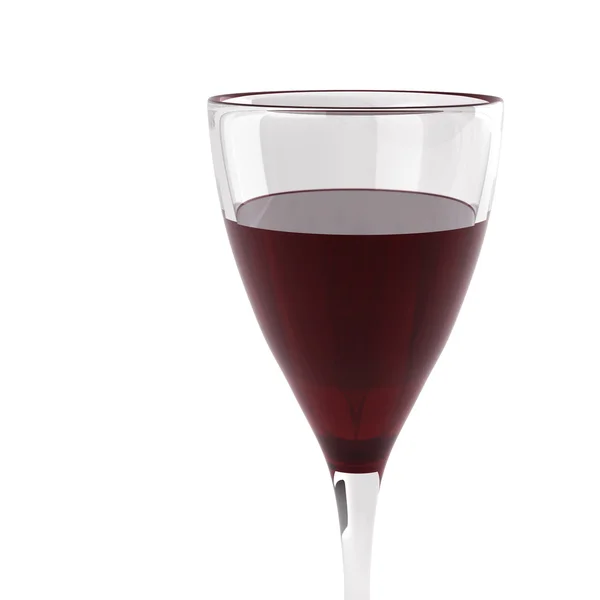 3d resa di vetro con vino su bianco — Foto Stock