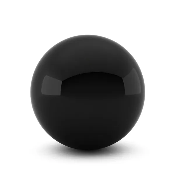 3D-Darstellung der schwarzen Kugel auf weißem Hintergrund — Stockfoto