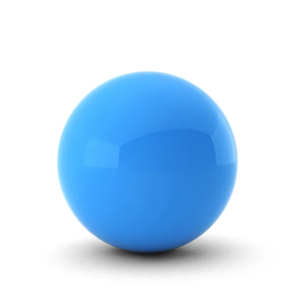 3d rendu de boule bleue sur blanc — Photo
