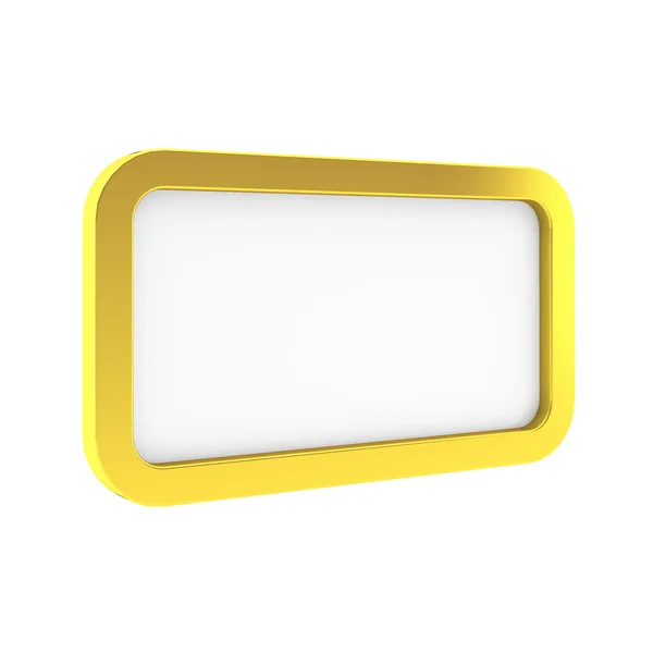 stock image 3d render of golden frame on white