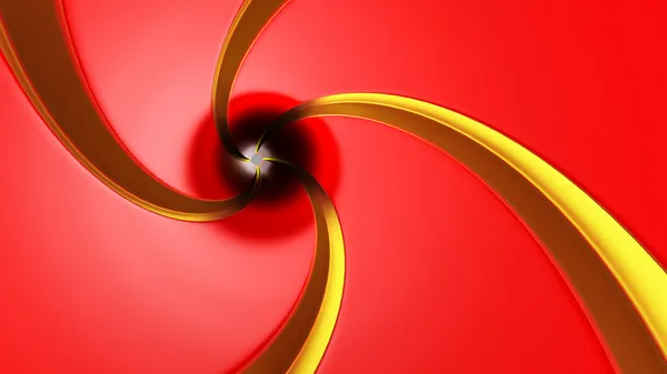 3d renderizado de abstracto túnel rojo y oro —  Fotos de Stock