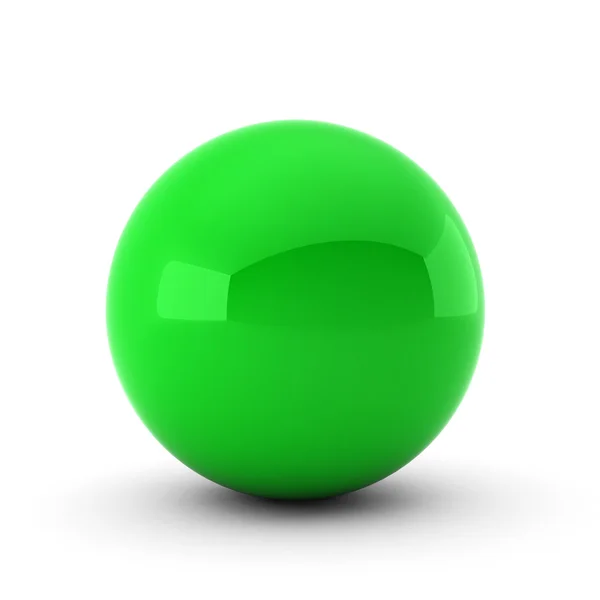 3D καθιστούν Πράσινη μπάλα σε λευκό — Φωτογραφία Αρχείου