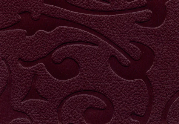 Textura de couro roxo com padrão floral — Fotografia de Stock