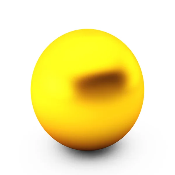 3D vykreslení zlaté kuličky na bílém — Stock fotografie
