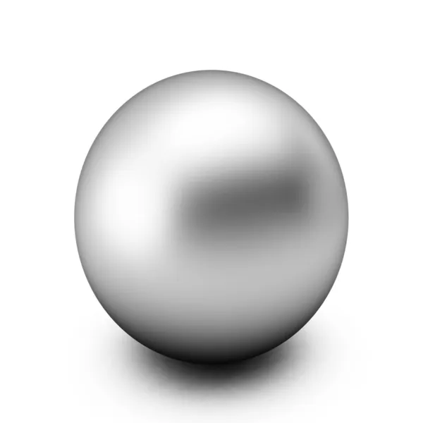 3D-Darstellung der silbernen Kugel auf Weiß — Stockfoto