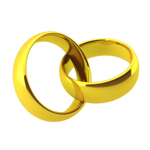 3d renderizado de dos anillos de boda de oro — Foto de Stock