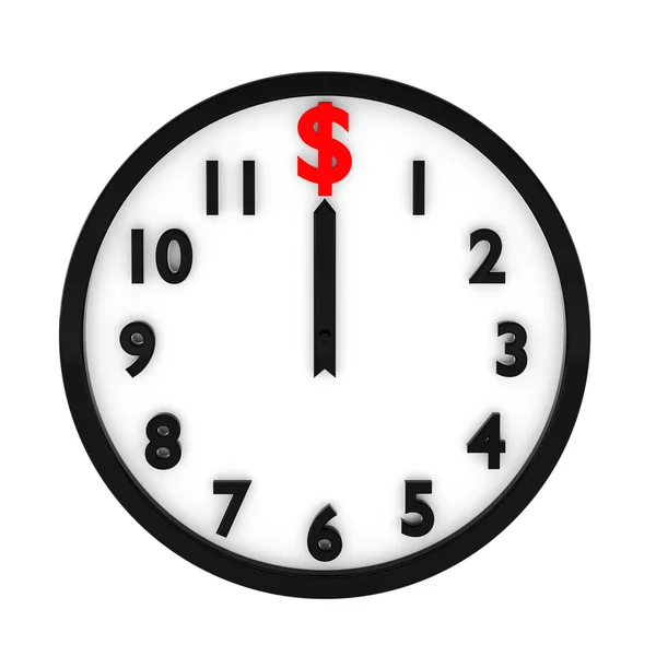 3d render of dollar clock on white — Stock Photo, Image
