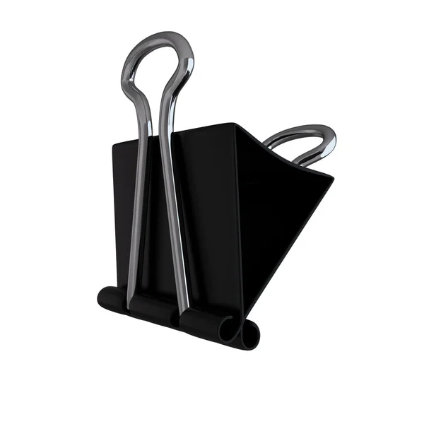 3d renderizado de abrazadera negra en blanco — Foto de Stock