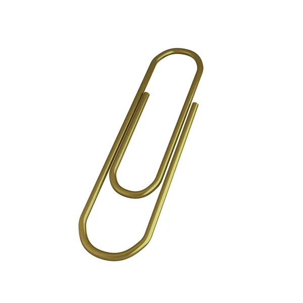 3d render of gold clip on white — Stock Photo, Image