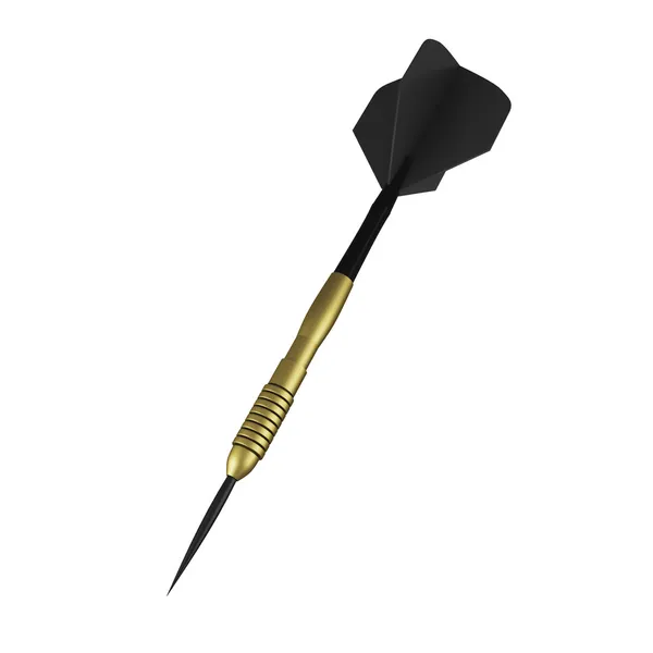 白底金色与黑色 dart 的 3d 呈现器 — 图库照片