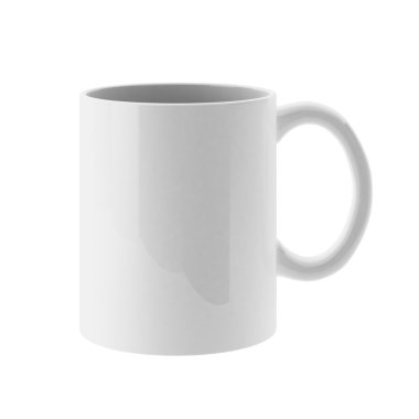 3d render of white mug clipart