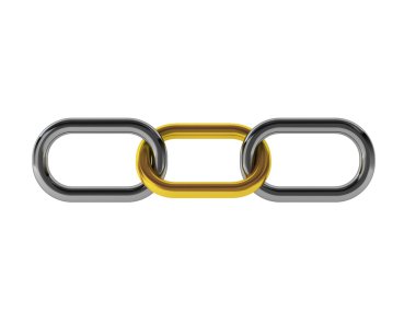 3d render of golld and chrome chain clipart