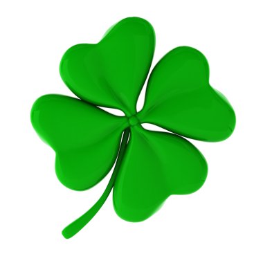 3d render of green clover clipart