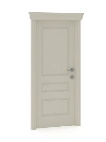 Rendering 3d della porta classica bianca — Foto Stock