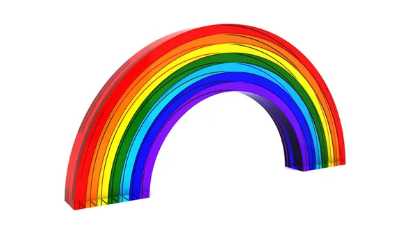 玻璃彩虹的 3d 呈现器 — 图库照片