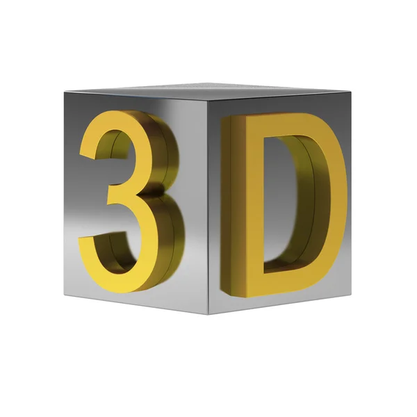 3d 呈现器的 3d 符号 — 图库照片