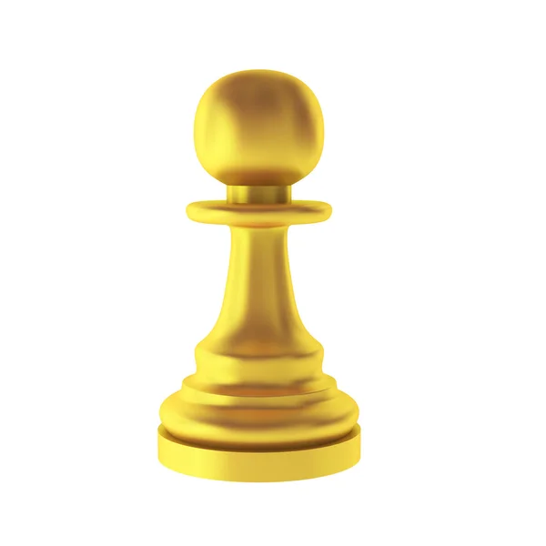 3d render of gold pawn — Stock Photo, Image