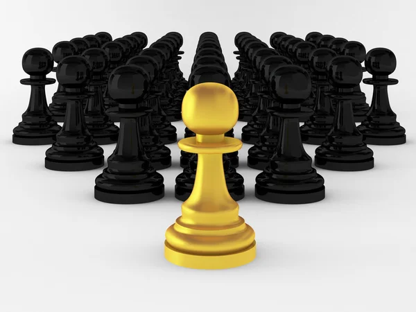 3d render of many pawns — Stock Photo, Image