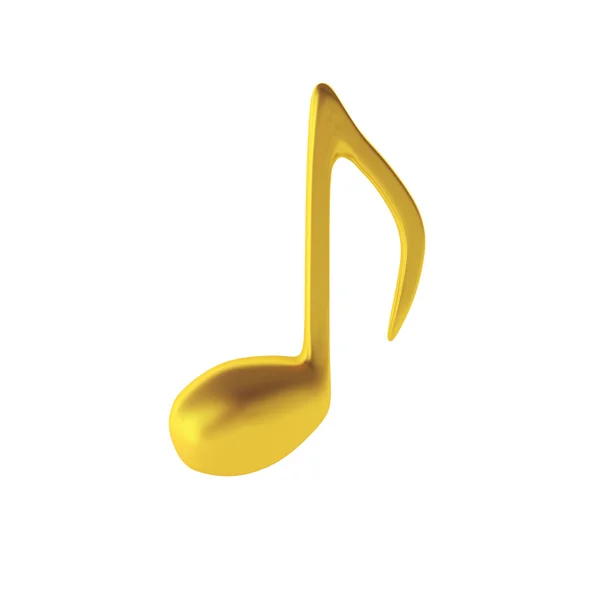 3D render van gouden muziek notitie — Stockfoto