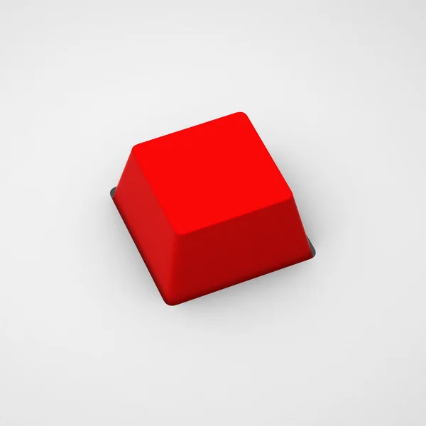 3D renderizado de botón de teclado rojo en blanco — Foto de Stock