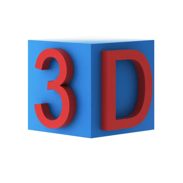 3d 呈现器的 3d 符号 — 图库照片