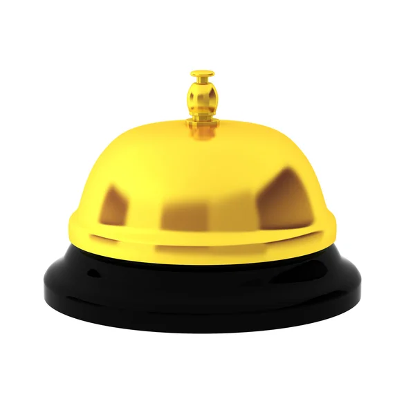3D renderowania recepcji złoty Bell — Zdjęcie stockowe