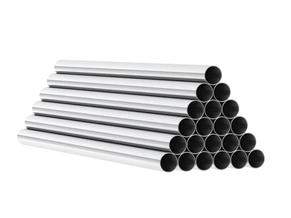 3d renderizado de tubos metálicos — Foto de Stock