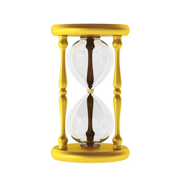 3D візуалізація золотистого пісочного годинника — стокове фото