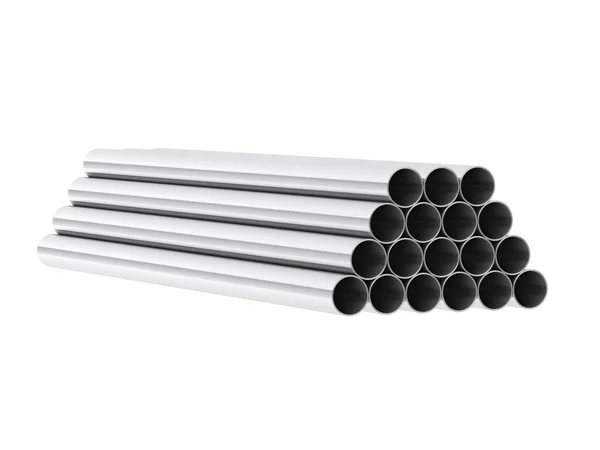 3d renderizado de tubos metálicos — Foto de Stock