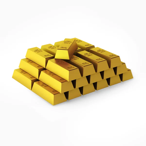 Rendering 3d di lingotti d'oro — Foto Stock