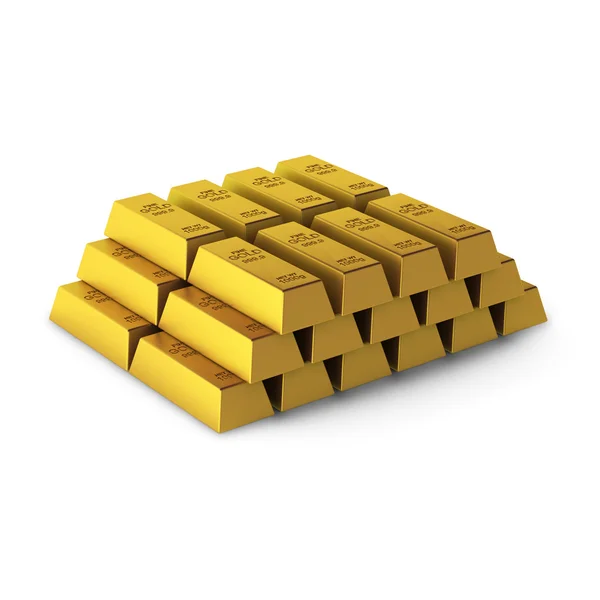 Renderização 3d da pilha dourada — Fotografia de Stock