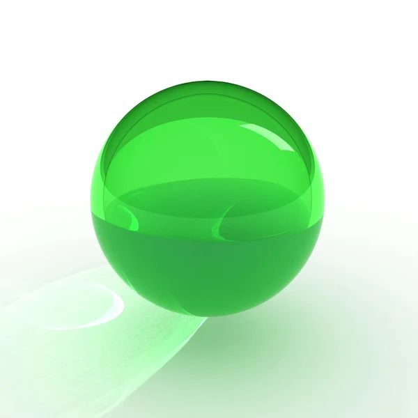 3D-Darstellung des grünen Balls — Stockfoto