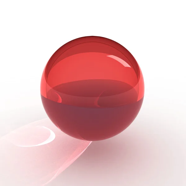 A piros labdát 3D render — Stock Fotó