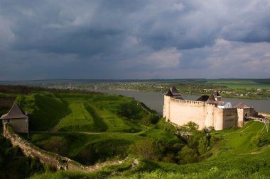 Khotyn fortress on Dnister river clipart