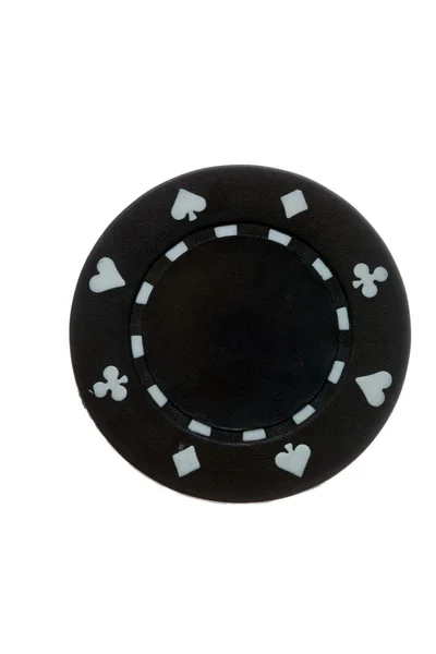 Chip de póker negro . —  Fotos de Stock