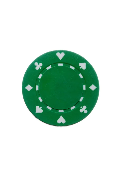 Green poker chip. — Stock Photo, Image