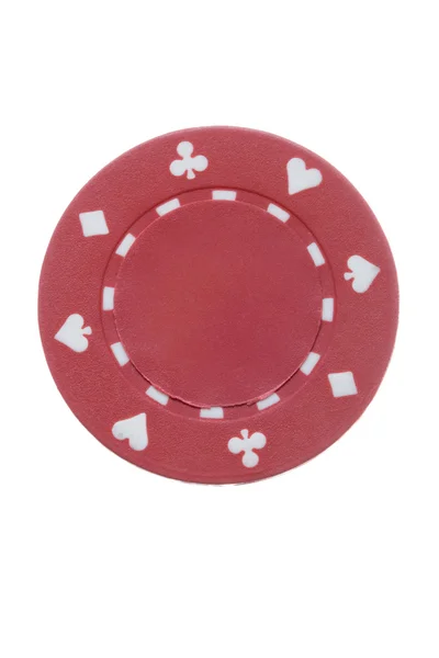 Kırmızı poker chip. — Stok fotoğraf