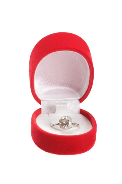 Brilliant ring in box. — Stock Photo, Image