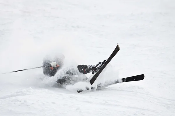 Man Rijden Ski Naar Beneden Vallen Hij Iets Zou Kunnen — Stockfoto