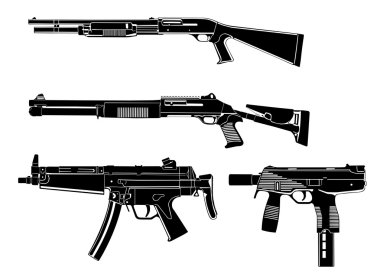 Guns set clipart