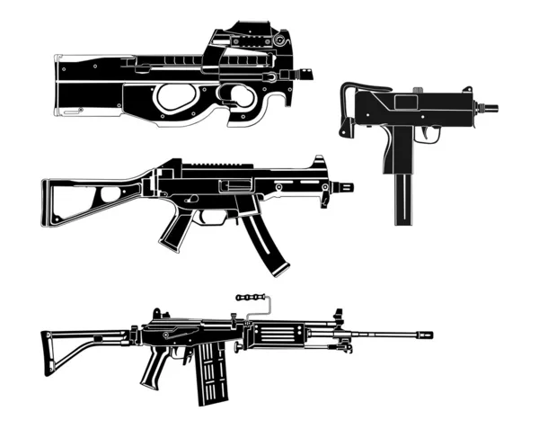 Pistolas modernas — Vector de stock