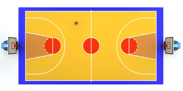 Renderowane Ilustracja Boisko Koszykówki — Zdjęcie stockowe